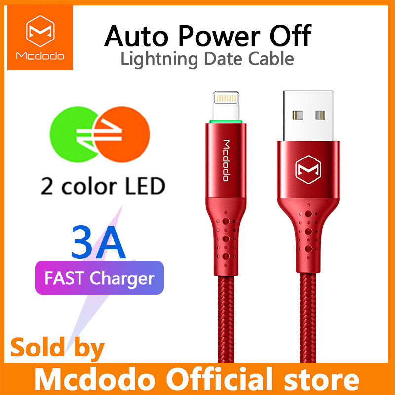 Mcdodo USB Cable 3A for Lightning IPhone 11 Pro Max XS XR X 8 IPad IPod Fast Charging IOS 13 Charger Auto Disconnect Data Cable