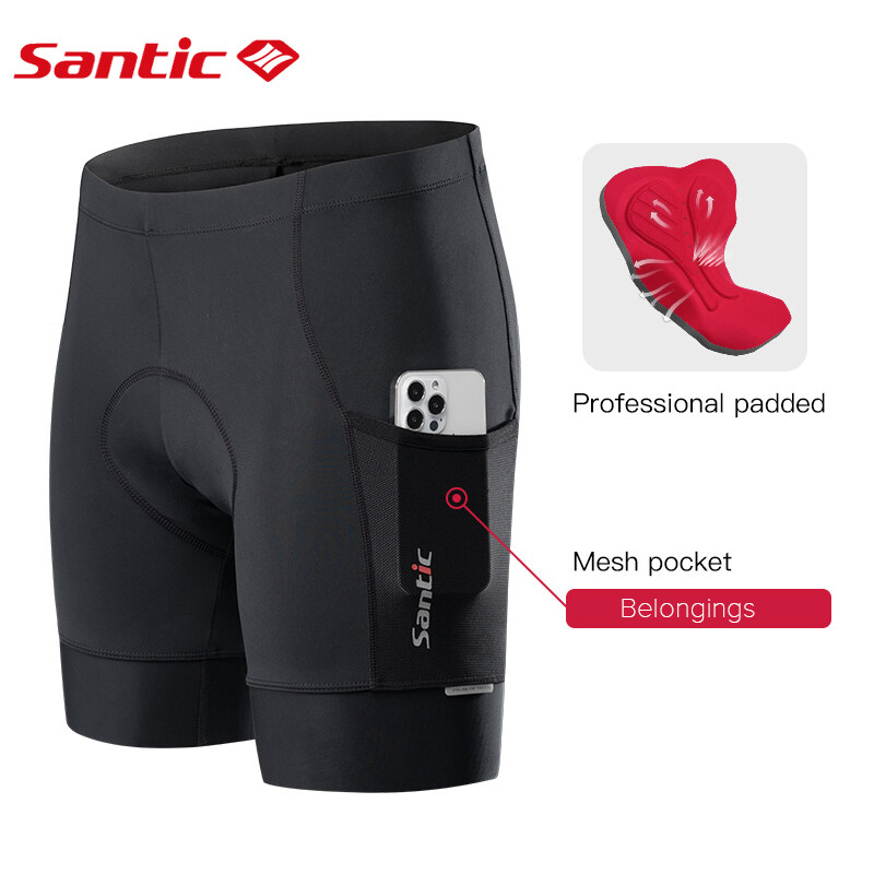 Santic Cycling Shorts for Men 4D Padded Powerband Biker Shorts Breathable MTB Bike Short Pants Men's Bicycle Tights KM1C05136H