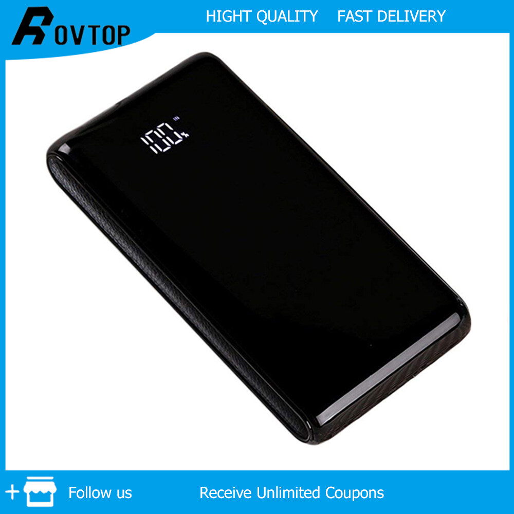 Rovtop Hot Sale 6Pcs 18650 Battery 3 USB Outputs LED Power Bank Box DIY Case Cover Kit(not included Battery)