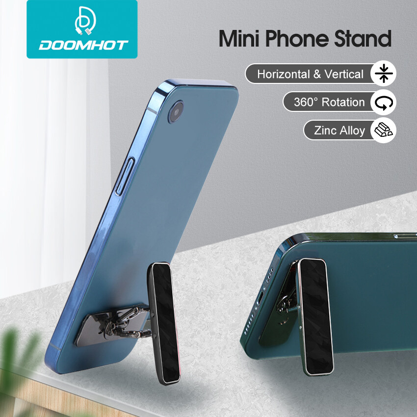DoomHot Phone Holder Foldable Phone Kickstand 360°Adjustable Phone Holder Mini Invisible Mobile Phone Stand Ultra-Thin Desktop Mount Holder Zinc Alloy Phone Holder Accessories for Any Cellphone