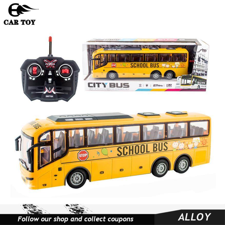 Car Toys 4ch Electric Wireless Remote Control Bus With Light Simulation School Bus Tour Bus Model Toy
