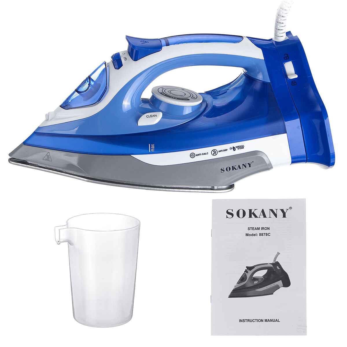 2400W cordless electric iron dry + wet wireless clothing iron non-stick rechargeable steam iron travel home adjustable thermostat control.