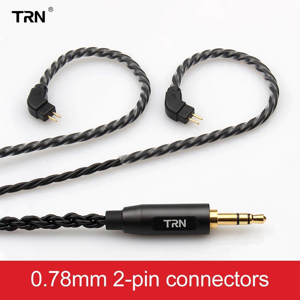 TRN Earphone 6 Core Oxygen-free Copper Braided MMCX Upgrade Cable 0.75 0.78 mm 2 Pin Plug 3.5mm TRS Stereo Jack Replaceable Wirel Memory Ear-hook Magnesium Alloy Active Chin-slider Replacement Line Fo