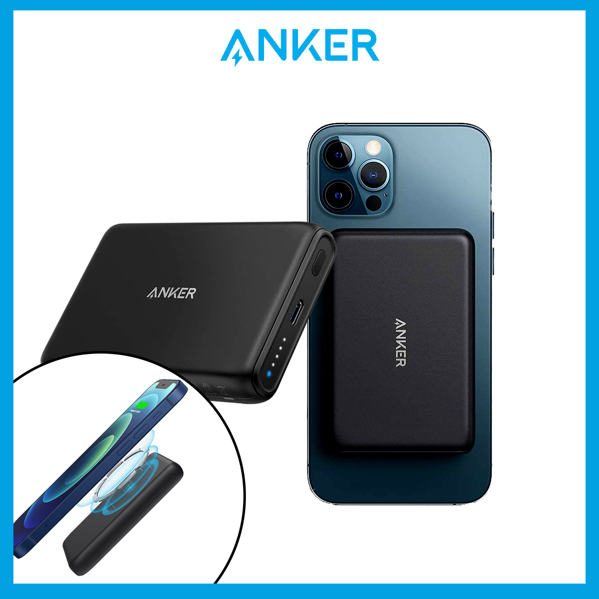 Anker Powerbank PowerCore Magnetic 5000mah Magsafe Powerbank Magsafe Charger Wireless Portable Charger Power Bank for iPhone 14/13/12
