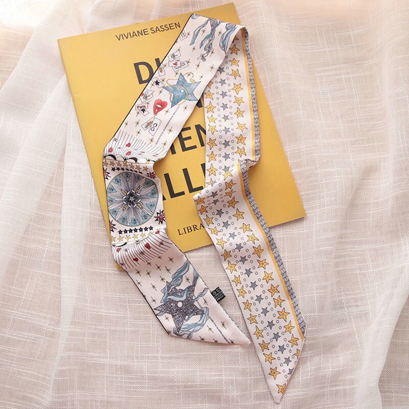 MJartoria Women Pearl Head Rope Hair Ties Long Large Hair Ribbon Scarves Bowknot Hair Scarves