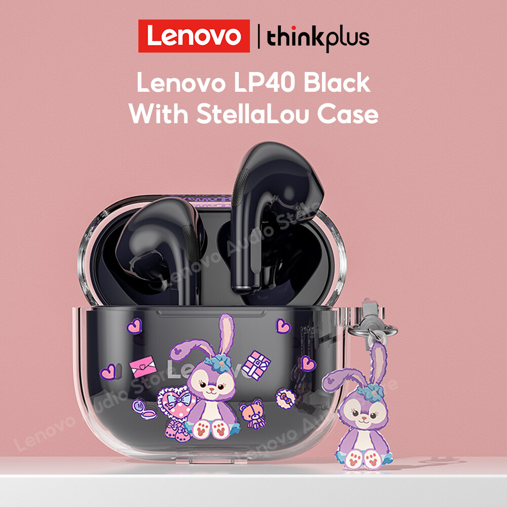 Lenovo LP40 TWS Bluetooth Earphone with Cartoon Case Mini Wireless Earbuds Sport Gaming Bluetooth Headset with Mic Support Call Video