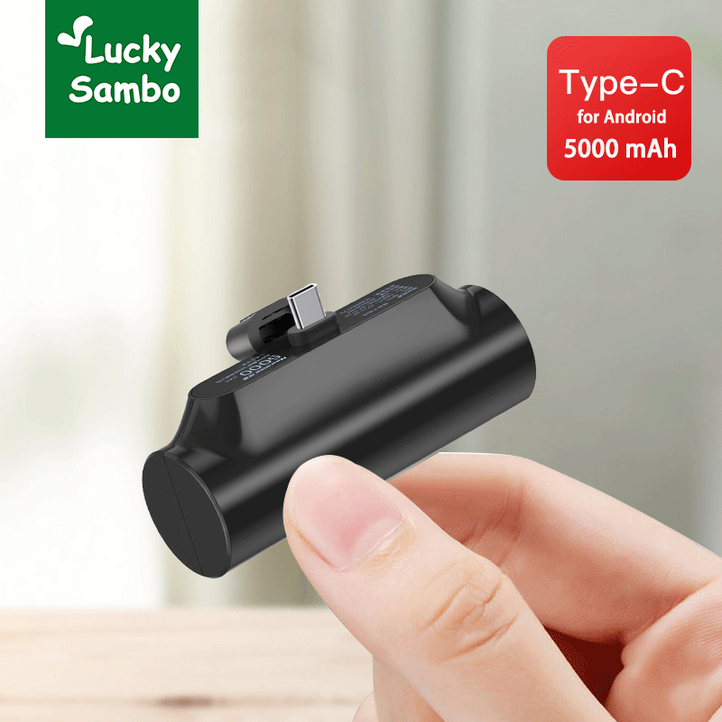 LuckySambo Small Portable Charger 5000mAh Ultra-Compact Power Bank Battery Pack Compatible with iPhone 13/13 Pro Max/12/12 Mini/12 Pro Max/11 Pro/XS Max/XR/X/8/7/6/Plus Airpods and More