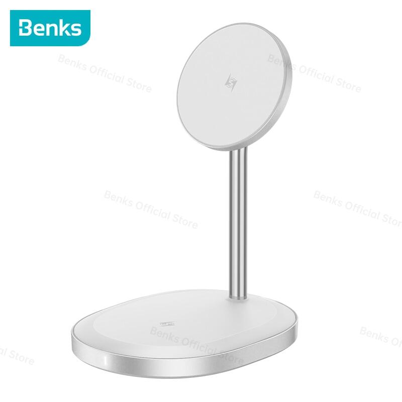 Benks 2-in-1 W08 15W Magnetic Wireless Charger Desktop Stand For IPhone 13 12 Pro Max Airpods Fast Charge Base