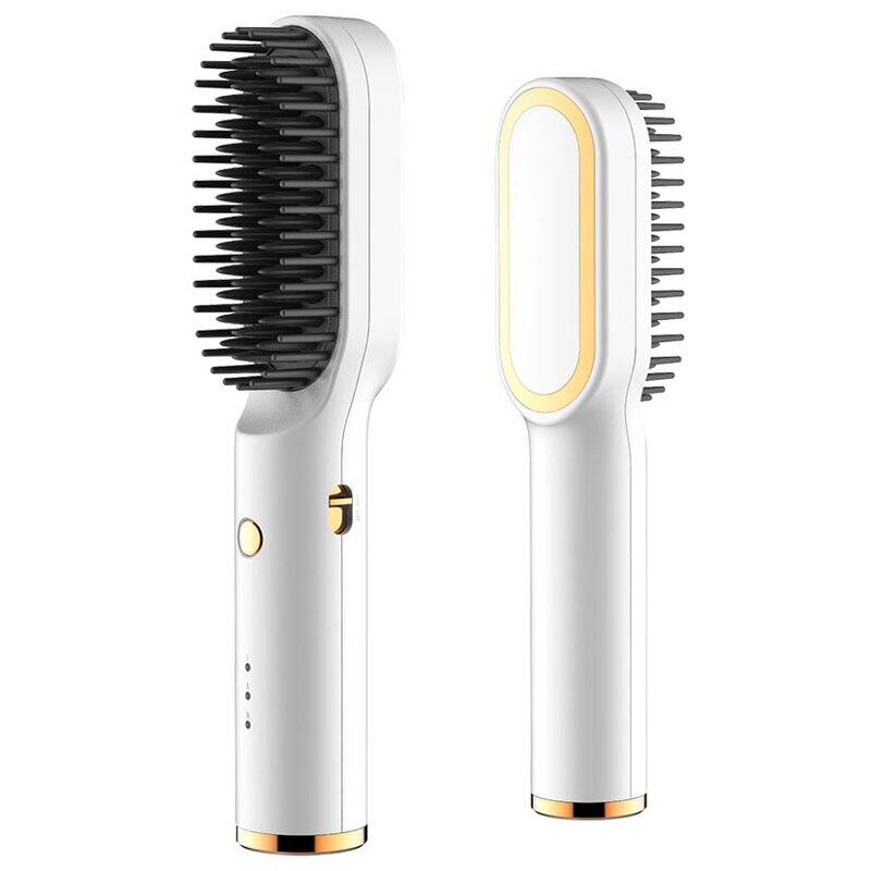 Cordless Straightener Hair Comb Brush Type C Rechargeable Wireless Anti Static Quick Heated Hair Straightening Styling Tools