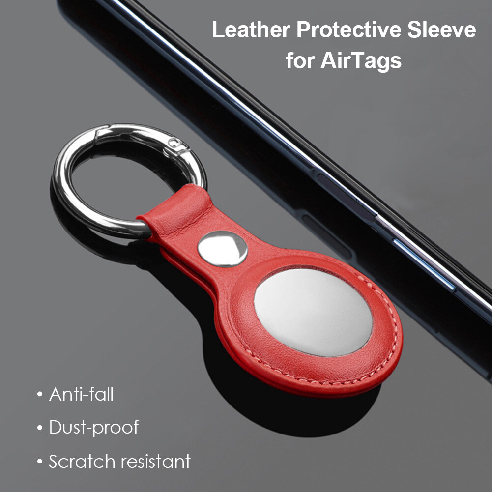 PU Leather Protective Case for Airtags Locator Tracker Keychain Cover