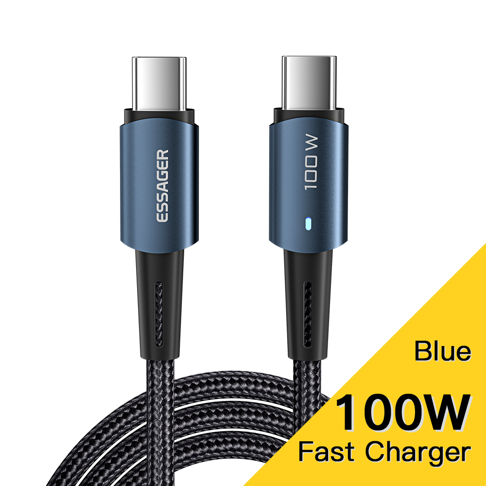 Essager PD 100W/60W USB Type C To USB C Cable  QC 4.0 USB-C Cable Fast Charging For Macbook Air 2020 MacBook Pro 2018 Samsung S20+ Xiaomi