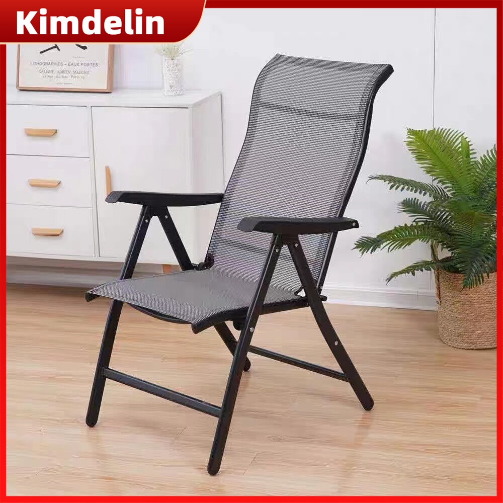 Kimdelin High-Back 5-Position Adjustable and Foldable Outdoor, Garden, Patio & Camping Chair with Side Arms