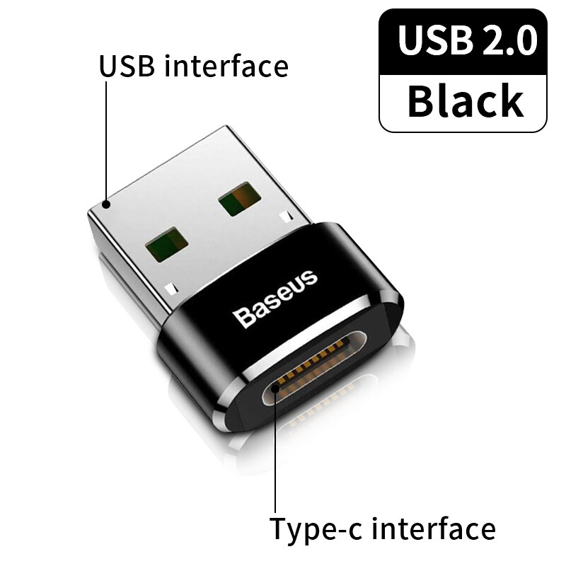 Baseus USB 3.1 OTG Adapter USB C Male to USB A Female Converter 10Gbps Data Sync for Macbook Samsung Xiaomi Oppo etc OTG Connector