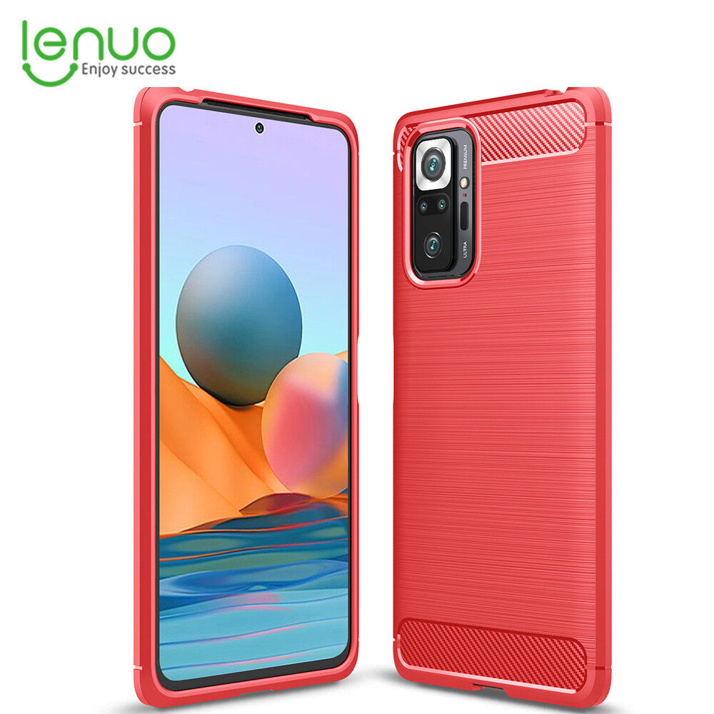 Lenuo for Xiaomi Redmi Note 11 Pro 5G Note 11S Redmi Note 10 10S Pro Max Case - Carbon Fiber Silicone Brushed Cell Phone TPU Back Cover