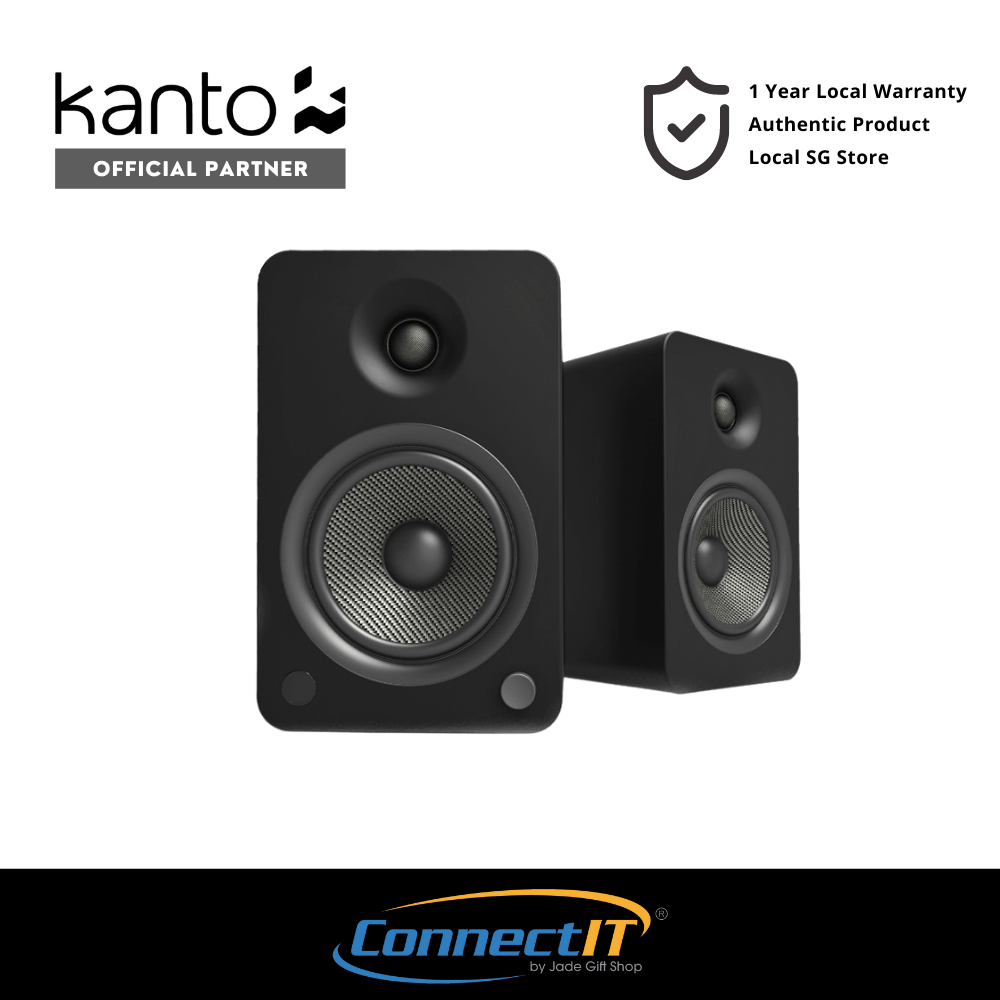 Kanto YU6 Powered Bookshelf Speaker with Wireless Bluetooth and Phono Preamp - Remote Control Included ( 1 Year Warranty )