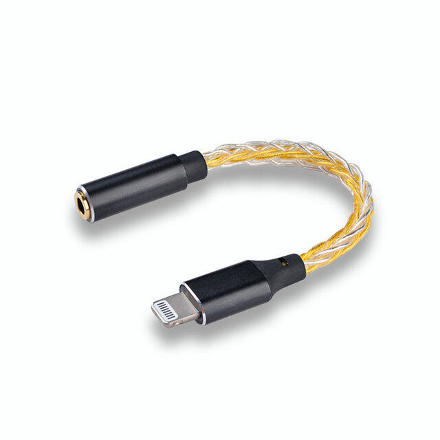 JCALLY JM08L 12 cores suitable for C101 Lightning MFi silver-plated headset adapter 3.5mm cable upgrade C100 for iphone