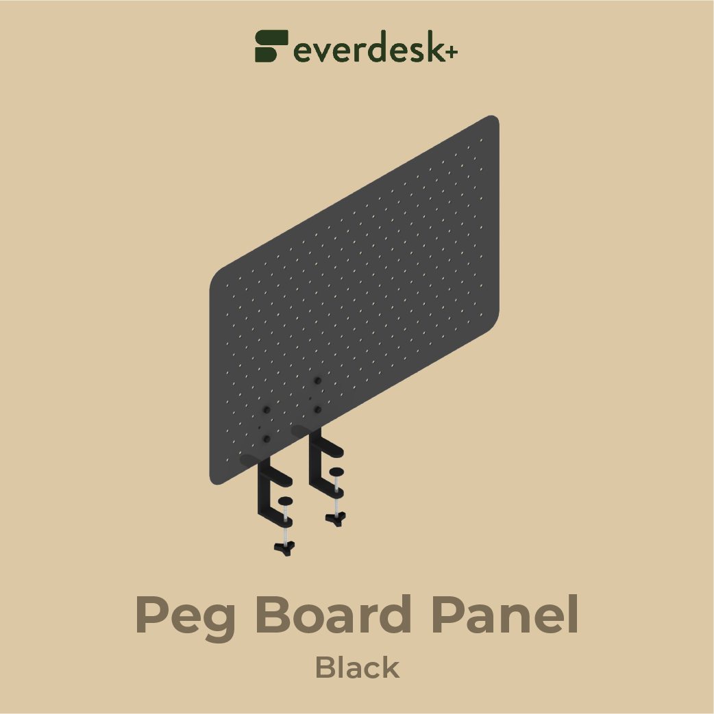 Everdesk+ Pegboard Panel & Pegboard Accessories Bundle - Desk Organizer | No Drill | Wall Board | Home Decor Accessories