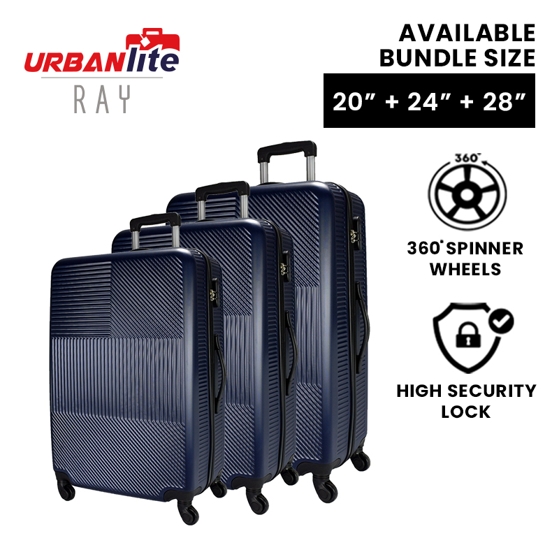 [SG Ready Stock] URBANLite RAY 3 In 1 Bundle Set 360° Spinner Wheel ABS Hard Case Luggage ULH9917 3 Working Days For Delivery By Universal Traveller