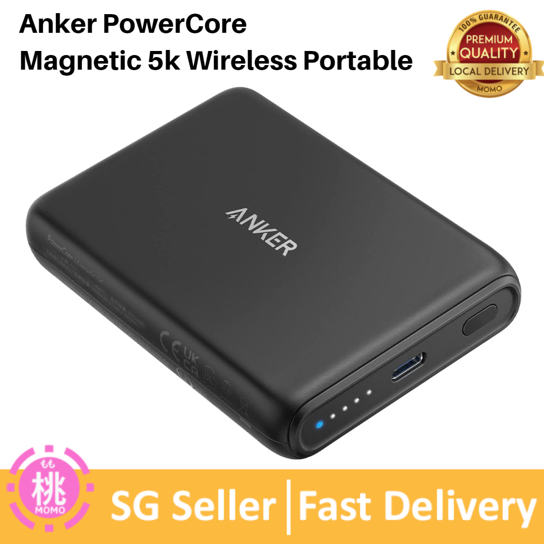 Anker PowerCore Magnetic 5000mah Magsafe Powerbank Magnetic 5k Wireless Portable Charger, 5000mAh Power Bank with USB-C Cable, Design for iPhone 13 / 12