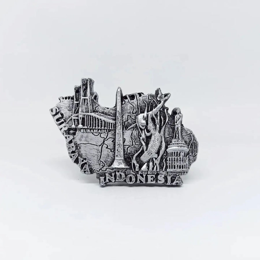 Souvenir Hadiah Oleh-oleh Tempelan Magnet Kulkas Indonesia Surabaya