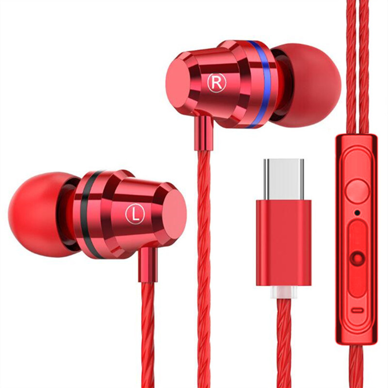 DISOUR Type-C Metal Wired Earphone 4D Sound Super Bass Dynamic Music Headphones USB-C TypeC With Mic Sport Headset For Xiaomi Samsung Huawei Gaming Headset