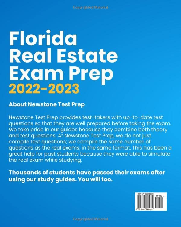 Florida Real Estate Exam Prep 2022-2023: Updated Manual + 400 Test Questions and Detailed Answer Explanations (4 Full-length Exams for Sales Associates and Brokers)