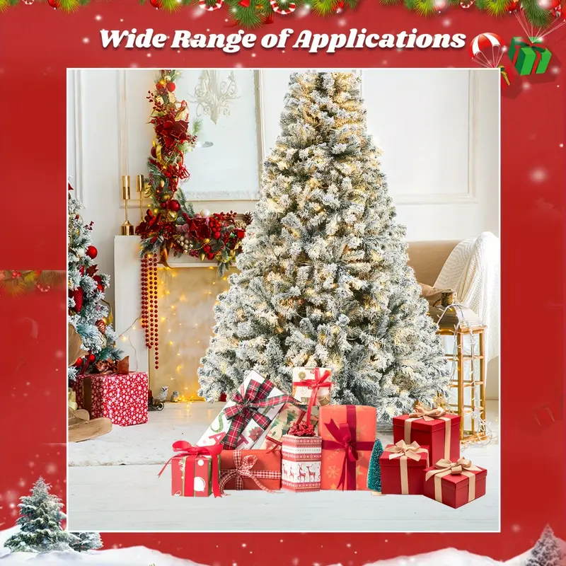 Glam Style White Flocked Artificial Spruce Christmas Tree