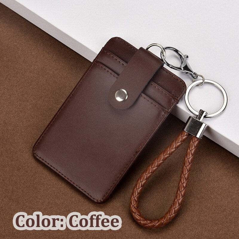 NEW Genuine leather Fashion ID Badge Holders with Nylon Lanyard Access card, campus meal card, bus card, subway card Name Tag Cases Office Supplies