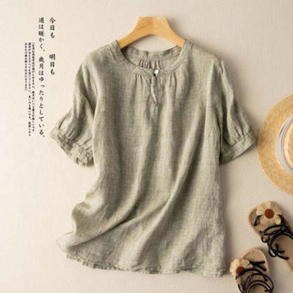 Women's  Ice Silk Short-Sleeved T-shirt, Solid Color Thin Niche Top