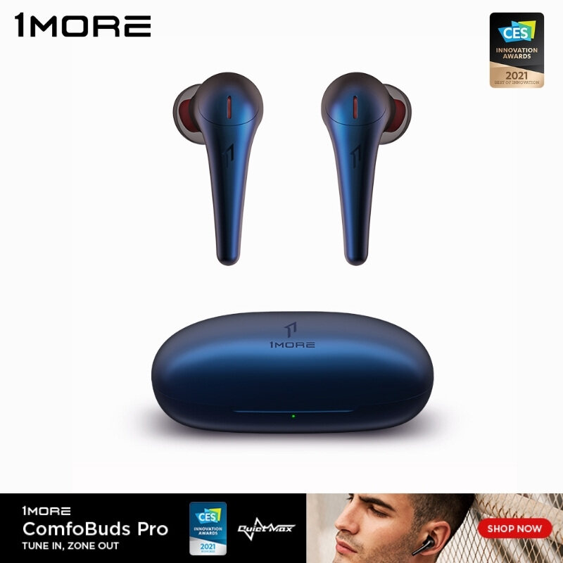 1MORE Comfobuds Pro ANC TWS Active Noise Cancelling Bluetooth Wireless Headphones QuietMax 13.4mm Bass Dynamic AAC EarBuds