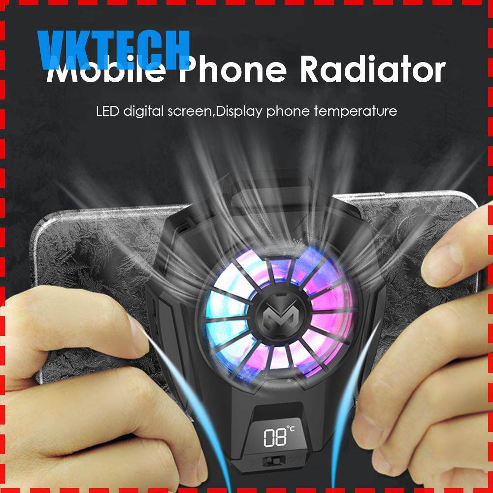 [Vktech] Mobile Phone Gaming Fan Cooler LED Digital Display Portable USB Type-C Gamepad Cooling System Radiator Heat Sink