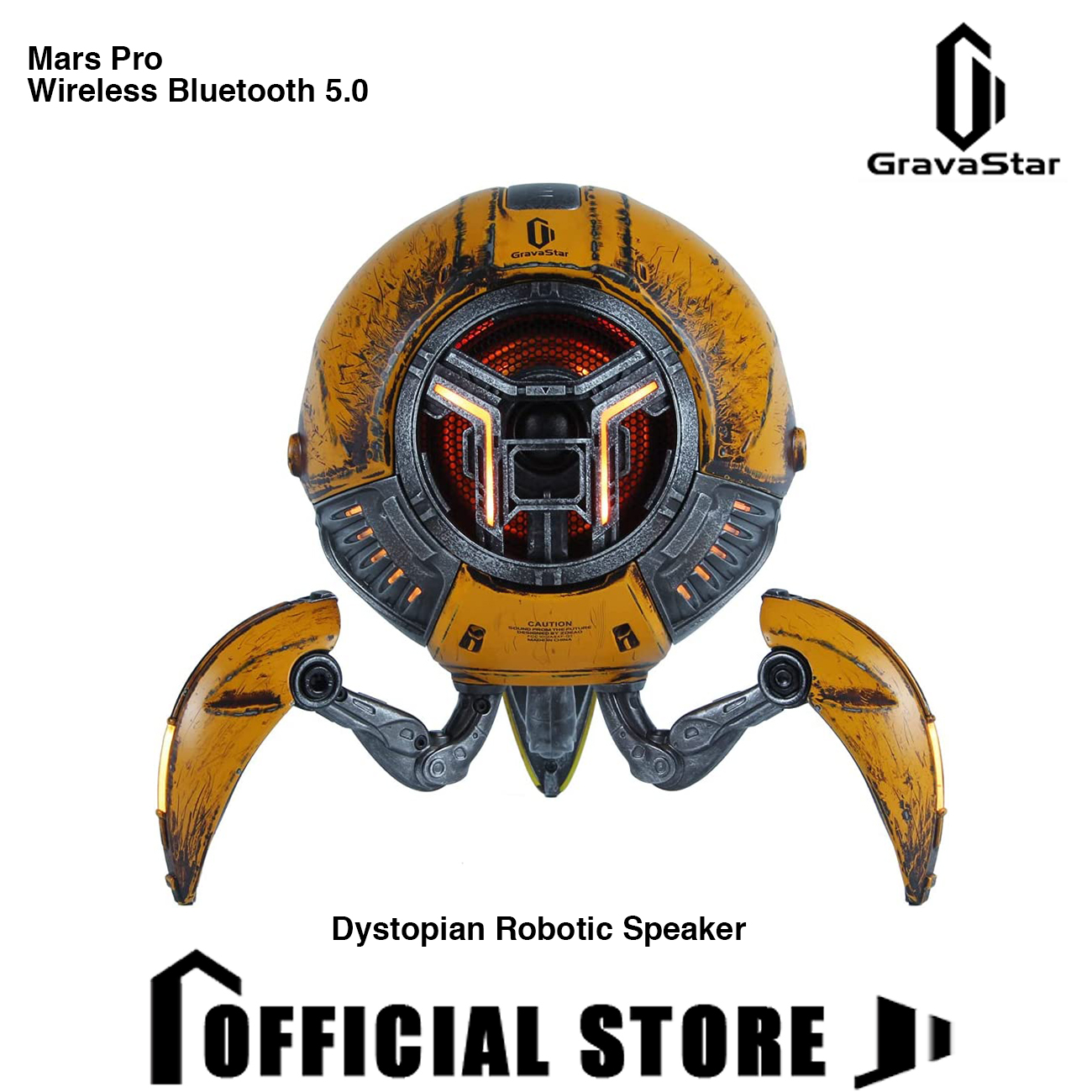 Gravastar Mars Pro Wireless Bluetooth 5.0 Dystopian Robotic Speaker
