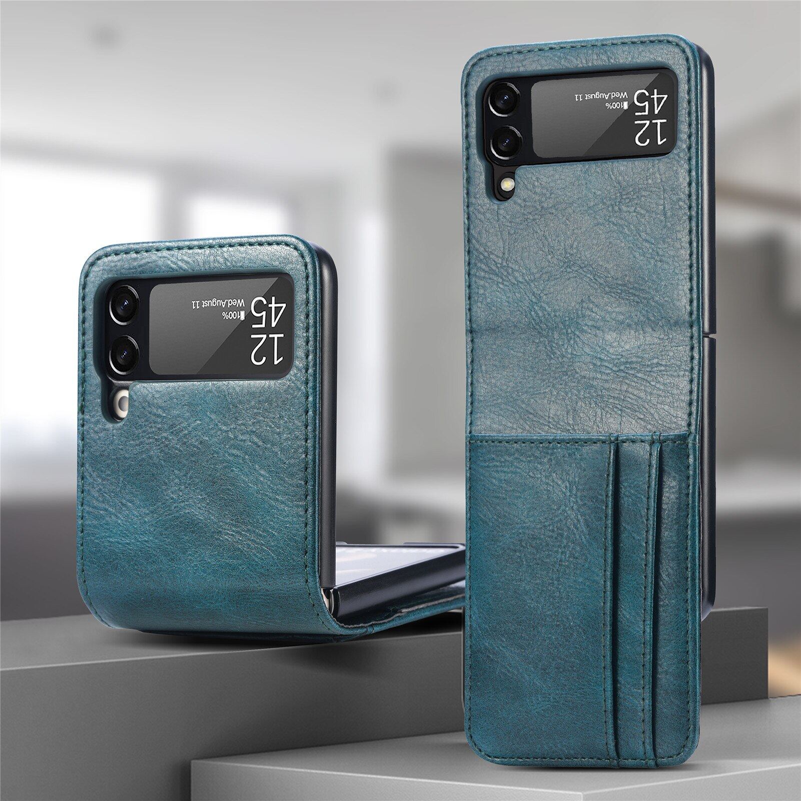 HOCE Card Pocket Leather Wallet Bag Cases for Samsung Galaxy Z Flip 3 5G Flip3 Case Business Folding Mobile Phone Cover