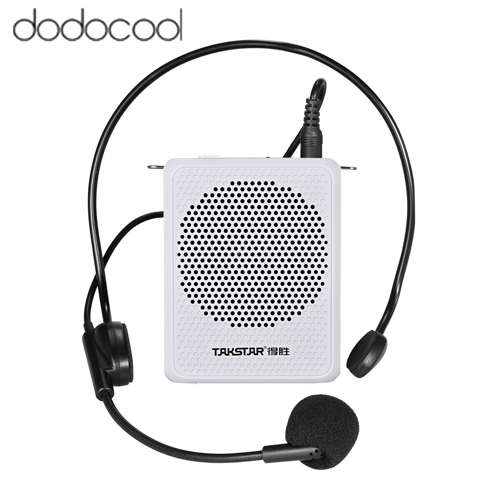 dodocool TAKSTAR E126A Sound Amplifier Portable Rechargeable Mini Voice Amplifier with Wired Headmount Microphone & Waistband for for Teaching Singing Training Presentation