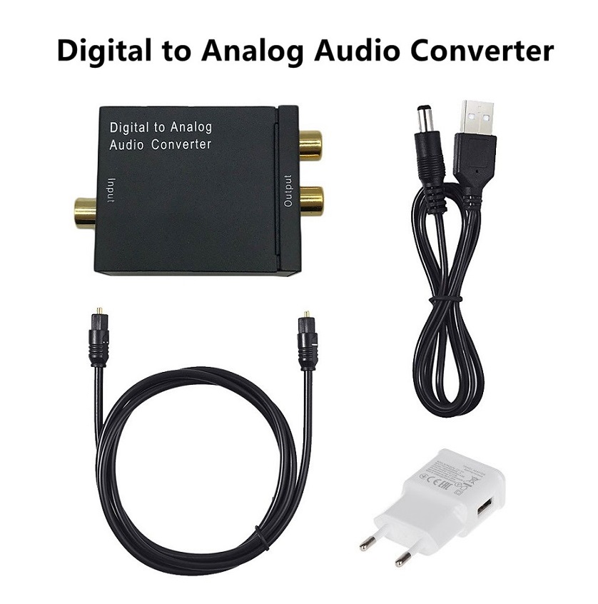 Digital Coaxial Toslink to Analog RCA Red White Audio Converter for Amplifier Soundbar TV