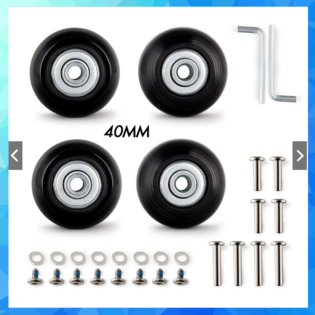 Ready Stock 4 Pcs Luggage Wheels Luggage Suitcase Replacement Wheels Repair OD 50mm Axles Deluxe Luggage Wheel Replacement Travel Accessories