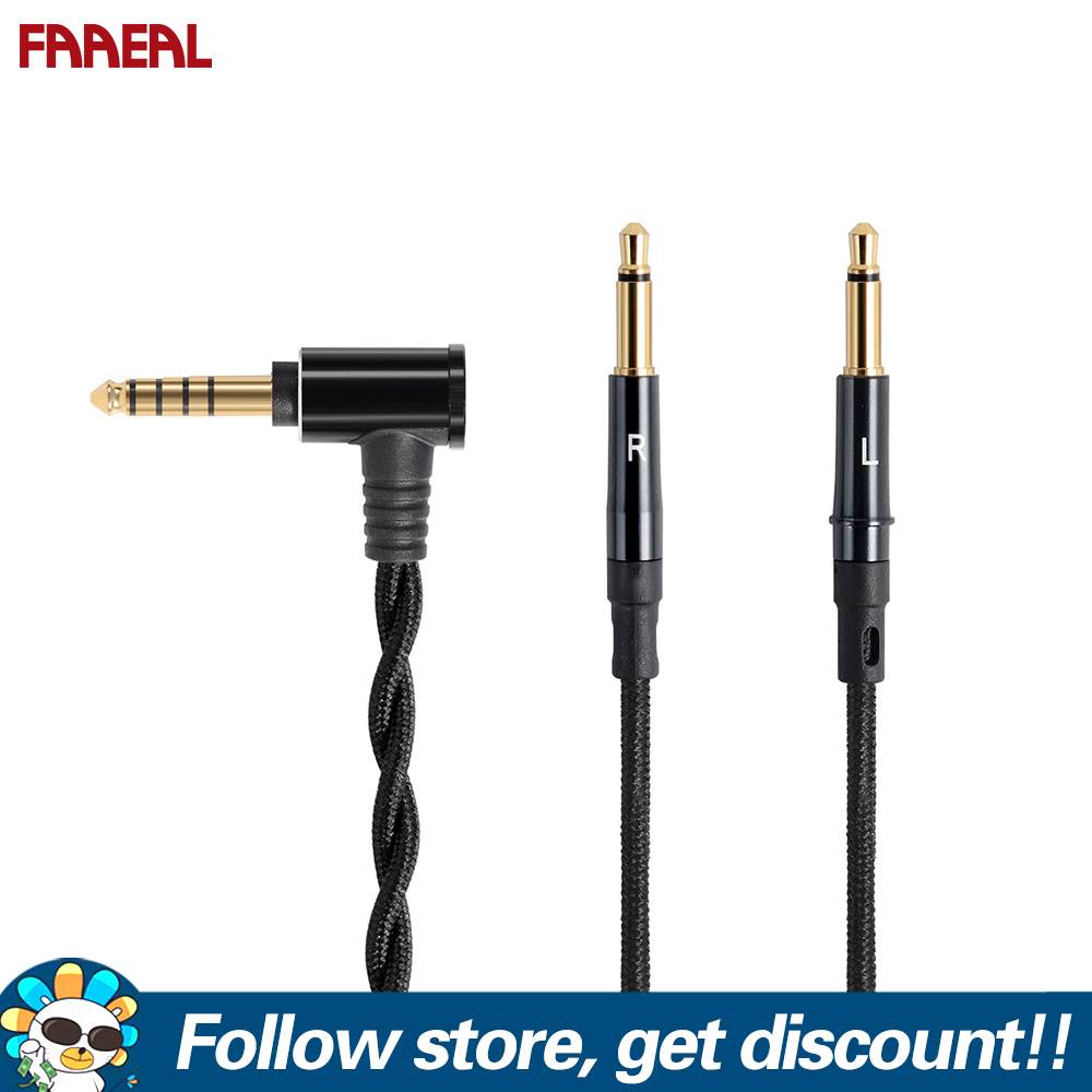 FAAEAL Black Headphone Upgrade Cable 2.5mm/3.5mm/4.4mm Version Plug Earphone Replaced Line Mark Ring Design Headset Cord Wire For Hifiman Sundara,Arya,Ananda,Denon AH-D600 AH-D7200 AH-D7100 AH-D9200 A
