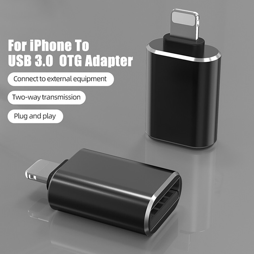 C-SAW USB 3.0 OTG Adapter for iPhone Female USB to Lightning Mini OTG Converter U Disk Keyboard Camera OTG Charger Cable Connector for iPad iPhone 12 11 Pro XS MAX XR X 7 8 Plus 6 6s iOS 13