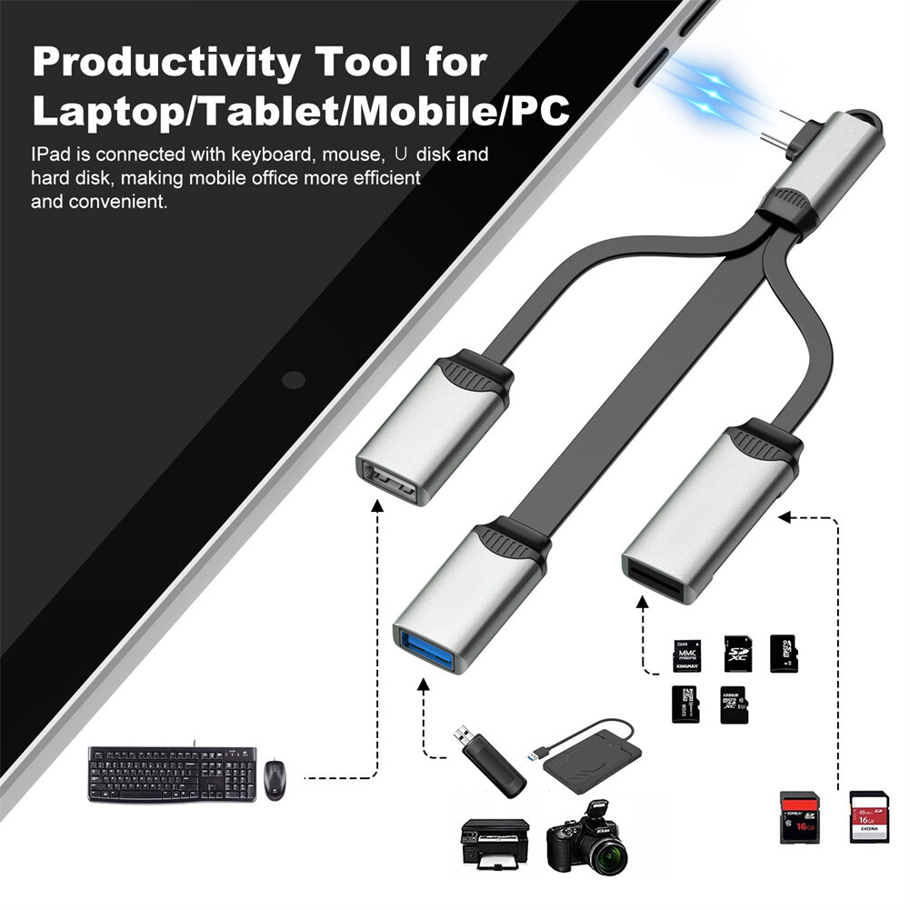 Multifunctional 4-in-1 Docking Station USB 3.0 HUB Splitter Type-c Adapter Hub [yococo]