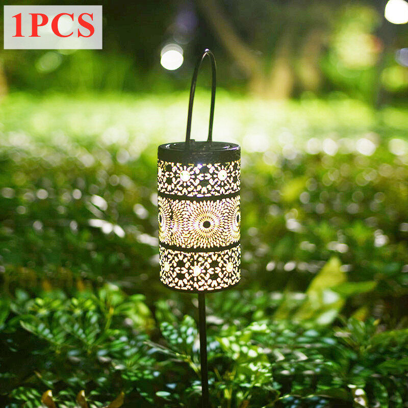 JeeYee Solar Lanterns Lawn Lights Outdoor Hanging Light Outdoor Decorative Metal Landscape Lighting Waterproof LED Table Lamp for Garden Patio Yard Pathway Party