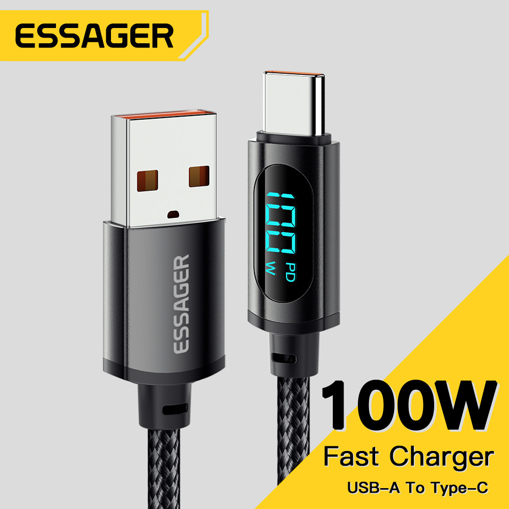 Essager 7A PD 100W/29W  USB A TO Type C  Type-C  To C Display Cord Cable Fast Charger For Xiaomi Poco3 Samsung Huawei MacBook iPad iPhone Wire For Phone Charging