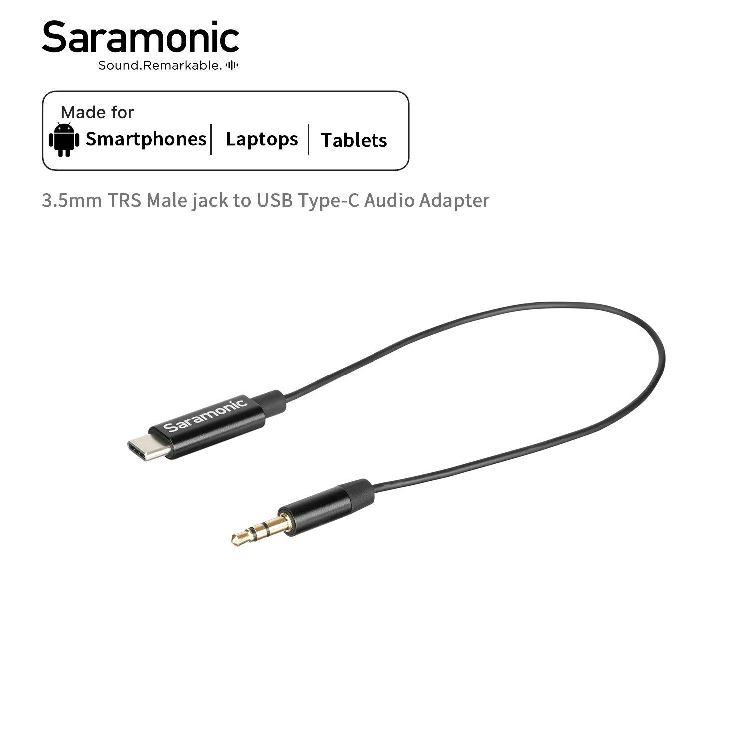 Saramonic SR-C2001 3.5mm TRS Male to Type-C Male Adapter Cable (20cm) for Samsung Xiaomi Oppo Type-C Devices