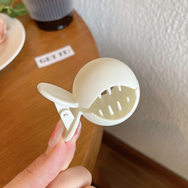 Cute Ball Hair Clips for Women Matte Plain Shark Clips High Ponytail Hairstyle Hairpin Korean Style Simple Female Hair Accessories