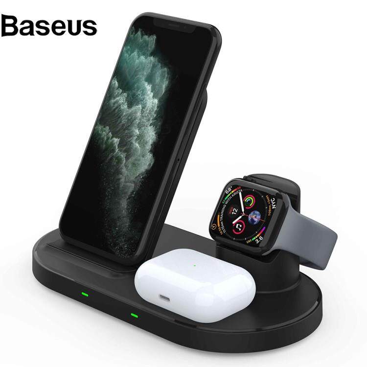 Baseus W55 3 in 1 15W Fast Charging Magnetic Wireless Charger Desktop Station Dock for Mobile Phone / Smart Watch / Headphones (Upgraded Version)