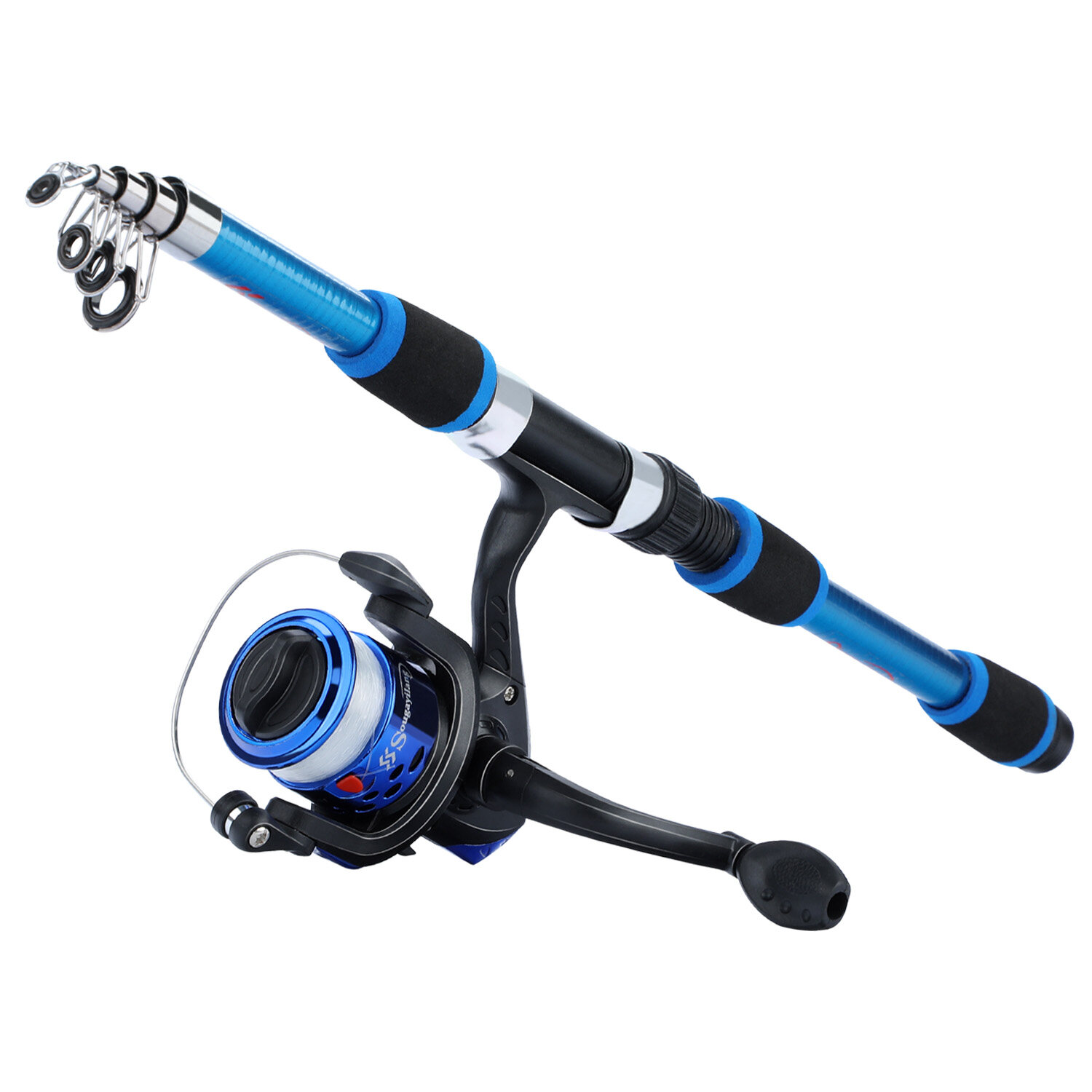 Sougayilang 1.8M Fishing Rod Rotating Rod and 5.5: 1 Speed Ratio 3BB Fishing Line Telescopic Fishing Rod Telescopic Fishing Rod Carp Fishing Fishing Rod Fishing Wheel Combination Can Rotate Fishing Ro