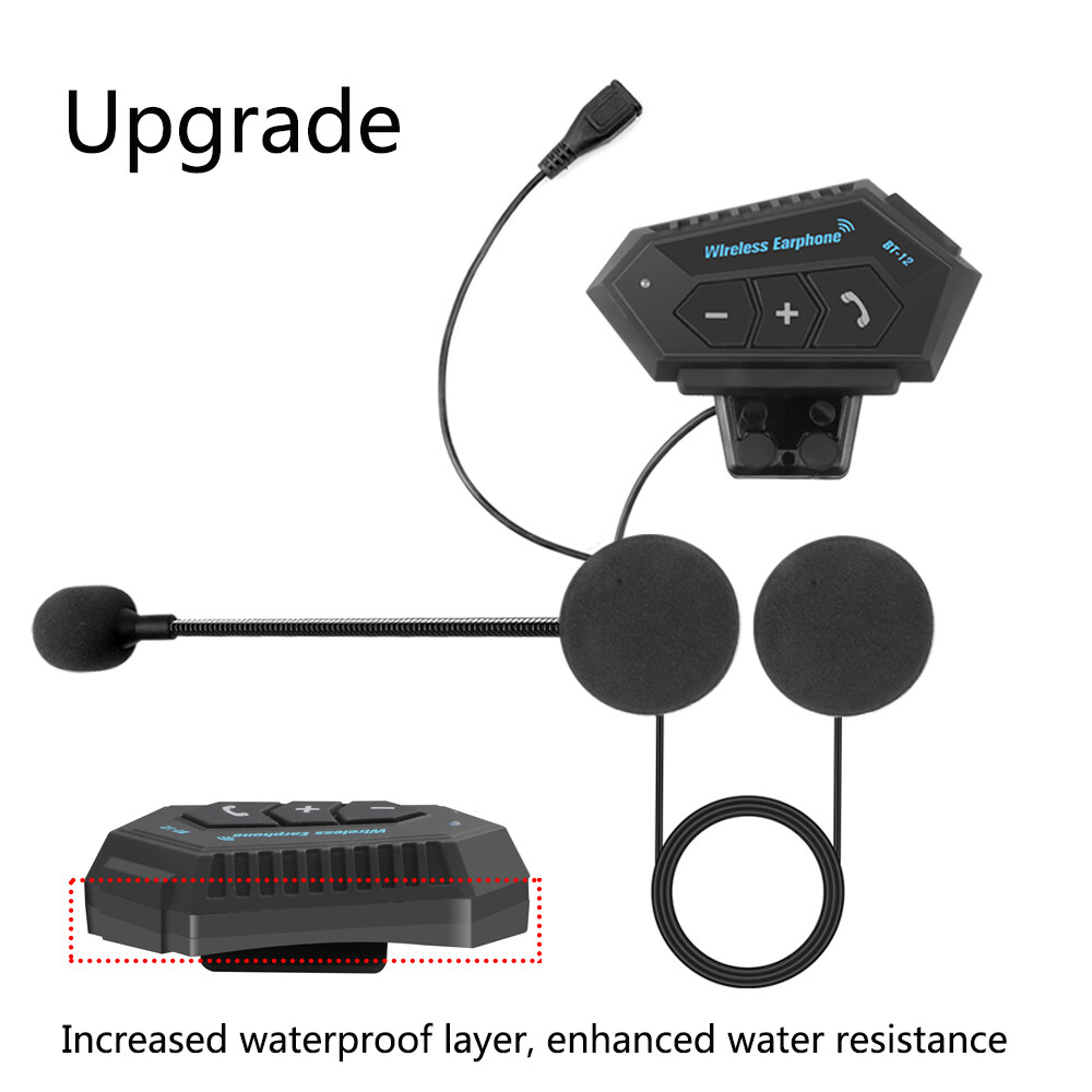BT-12 Anti-interference Bluetooth Motorcycle Helmet Headset Wireless Motorcycle Headphone Speaker Hands-Free Motorbike Headphone