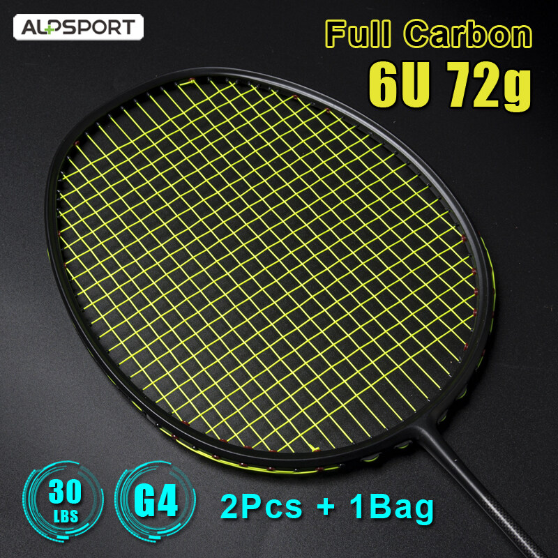ALP XHP 2Pcs Badminton Racket With Bag 6U 72g 100% Carbon Fiber Professional Racquet 28-30Lbs Raket Free Grips And String