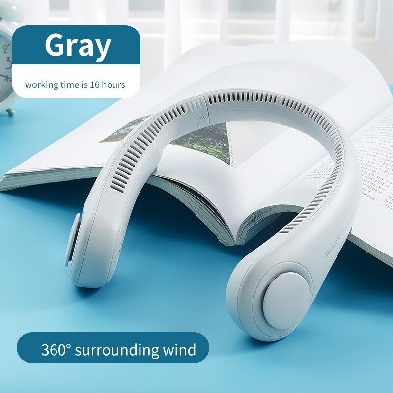 JISULIFE Portable Neck Fan Hands Free Bladeless Hanging Sport Cooling Fan Wearable Personal Leafless Desk
