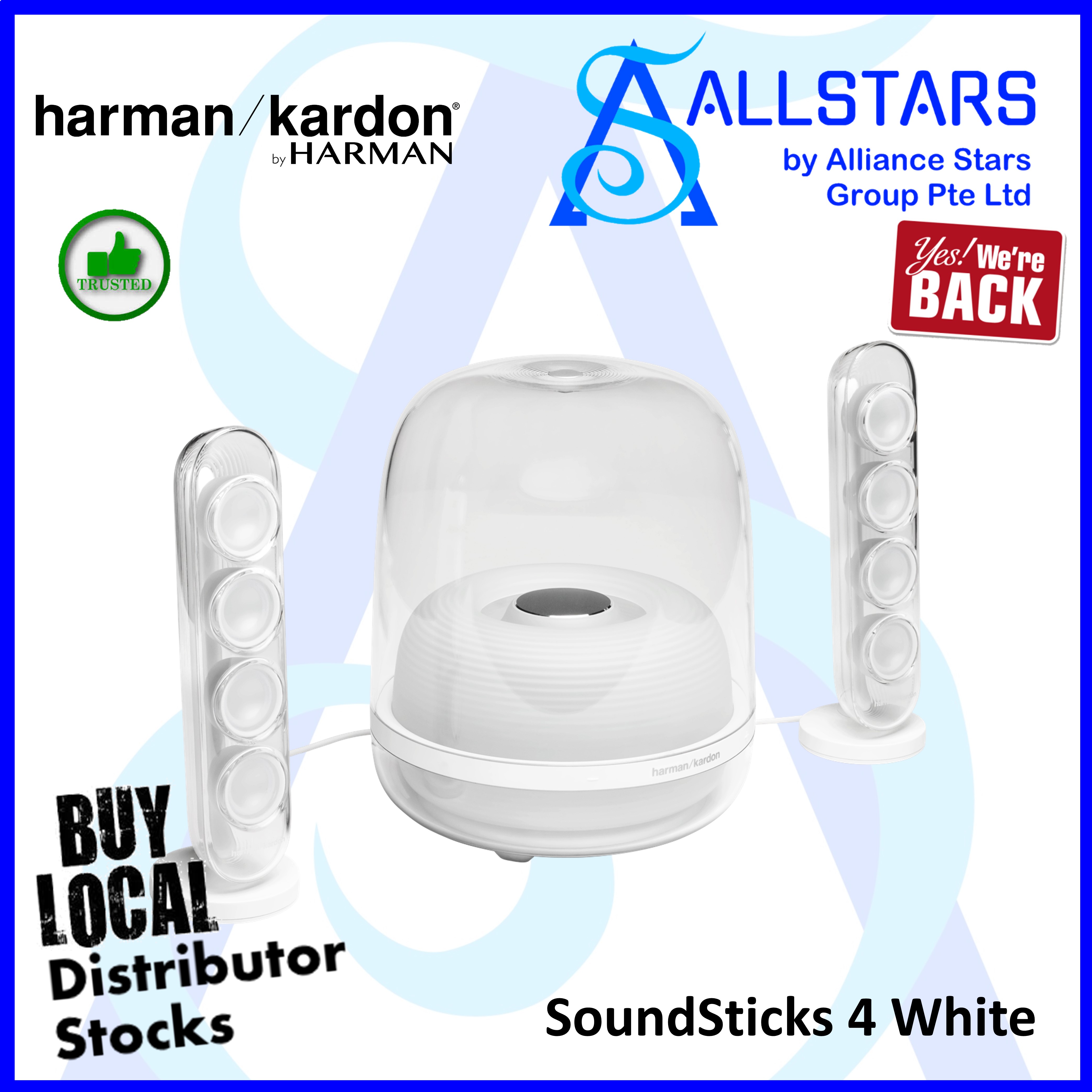 (ALLSTARS : We Are Back / Audio Promo) HarmanKardon SoundStick 4 (White) 2.1 Sound System Speaker (Warranty 1year with Singapore Sole Distributor IMS)