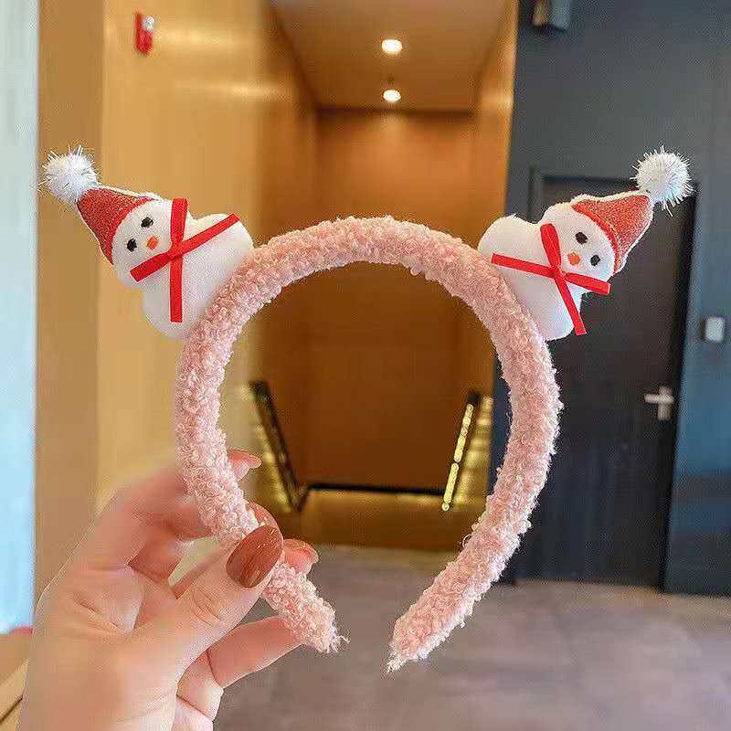 FINETOO Christmas Hairpin Wholesale Cartoon Cute Girl Heart Hair Accessories Santa Claus Snowman Deer Net Red Headband Hairpin(Ready Stock & Ship Today)